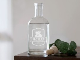 Gravierte Flasche mit Foto für Papa