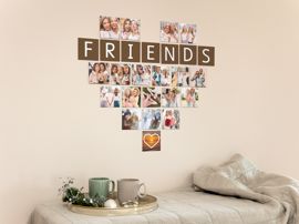 Fobo Fotowand Collage Magnetkachel Herzform Freunde