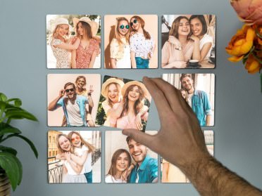 Wandcollage mit Fotokacheln