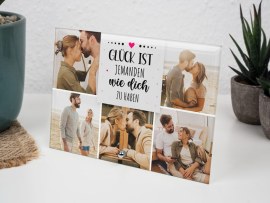 Fotoaufsteller aus Glas Motiv Liebe