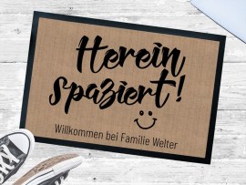 Fußmatte mit Spruch Herein Spaziert