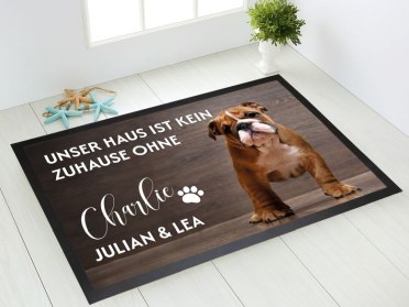 Personalisierte Fußmatte mit Hund