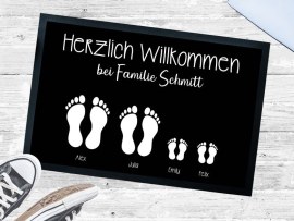 Personalisierte Fußmatte mit Füßen