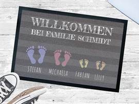 Personalisierte Fußmatte mit Füßen