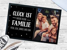 Personalisierte Fußmatte mit Foto Familie