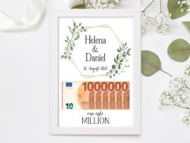 Geldgeschenk im Bilderrahmen erste Million
