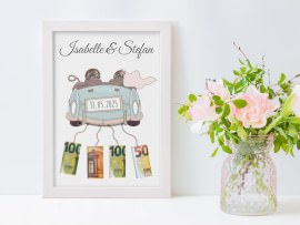 Geldgeschenk im Bilderrahmen Hochzeit
