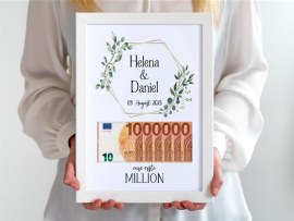 Geldgeschenk im Bilderrahmen personalisiert