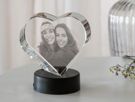 Glasherz mit Gravur Freundinnen
