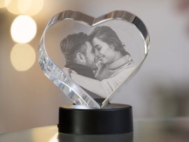 Glasherz mit Foto