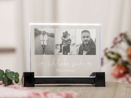 Glaskachel Collage Liebe