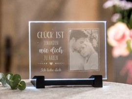 Glaskachel graviert mit Foto