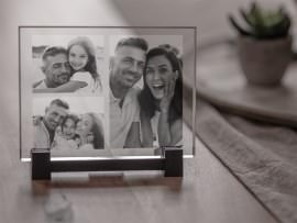 Glaskachel mit Foto Glasinnengravur