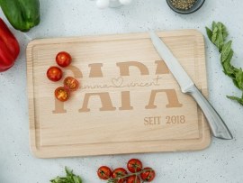 Holzschneidebrett Papa