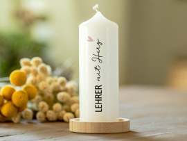 Personalisierte Kerze für den Lehrer