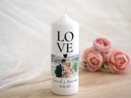 Kerze Motiv Love