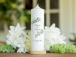 Bedruckte Kerze Hochzeit