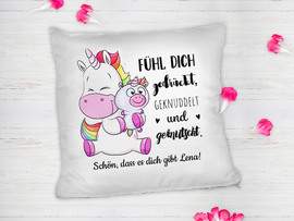Kissen mit Einhorn-Motiv