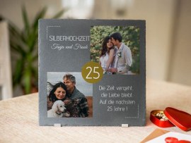 Schieferplatte zur Silberhochzeit