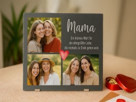 Bedruckte Schieferplatte Mama