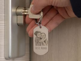 Schlüsselanhänger mit Fotogravur