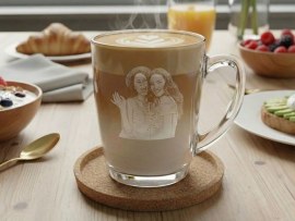 Teeglas mit Fotogravur