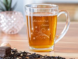 Teeglas mit Gravur Motiv Liebe