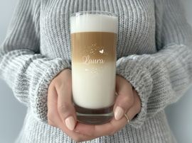 Wasserglas mit Foto
