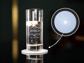 LED-Untersetzer weiß für Trinkglas