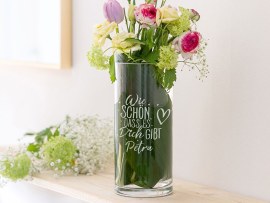 gravierte Vase rund