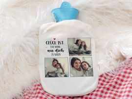 Wärmflasche Motiv Glück ist