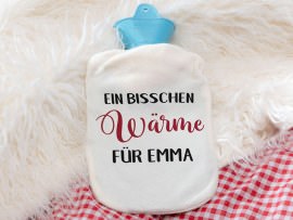 Personalisierte Wärmflasche mit Name oder Foto