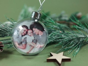 Weihnachtskugel aus Glas mit Foto Deine persönliche Christbaumkugel TOP