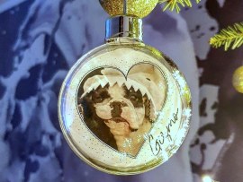 thefrenchiebulldog Weihnachtskugel mit Foto