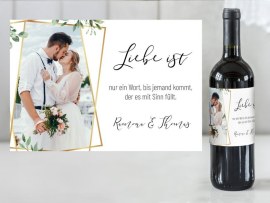 Weinetikett Motiv Hochzeit