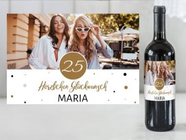 Weinetikett Motiv Geburtstag