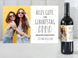 Weinetikett Motiv Geburtstag
