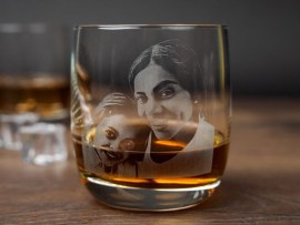 Whiskyglas Tumbler graviert mit Foto