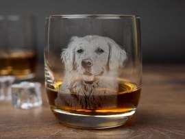 Whiskyglas mit Fotogravur