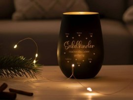 Windlicht mit Gravur für Oma