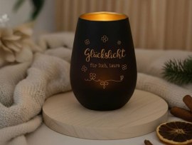 Graviertes Windlicht mit Namensgravur