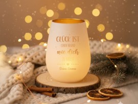 Windlicht mit Gravur Beleuchtung