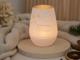 Windlicht mit Gravur Trauer