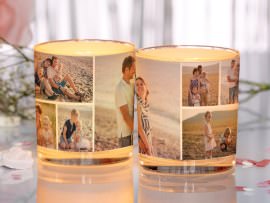 Windlicht mit Familienfotos