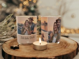 Windlicht mit Untersetzer