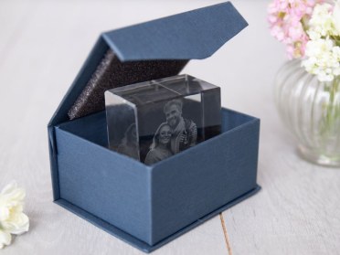 3D Glasfoto mit Geschenkverpackung