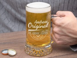 Bierkrug mit Gravur