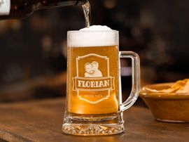 Bierkrug mit Fotogravur bester Papa