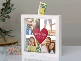 Bilderrahmen Spardose Motiv Hochzeit