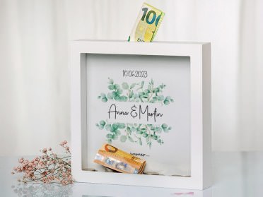 Bilderrahmen-Spardose Geldgeschenk für Hochzeit